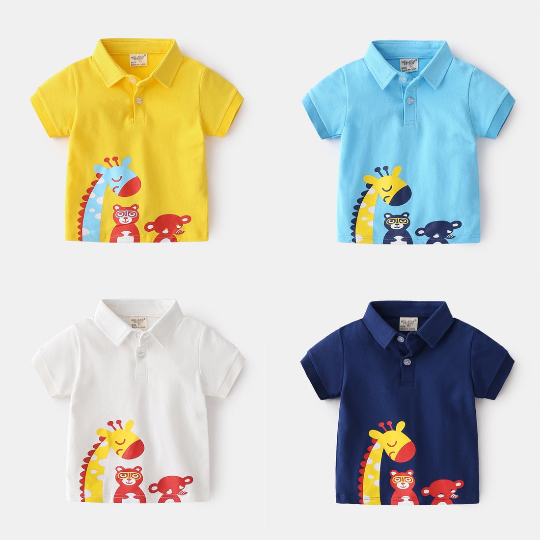 Cute Cartoon Printed Polo T-Shirt